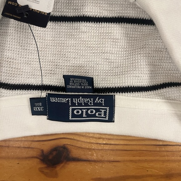NWT Polo Ralph Lauren 3XB White Striped Pullover - Picture 4 of 11
